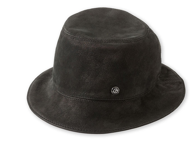  , , Armani Collezioni, Armani Collezioni Nubuck Leather Bucket Hat