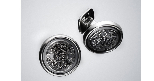 , , , David Yurman, David Yurman Pave Shield Cufflinks