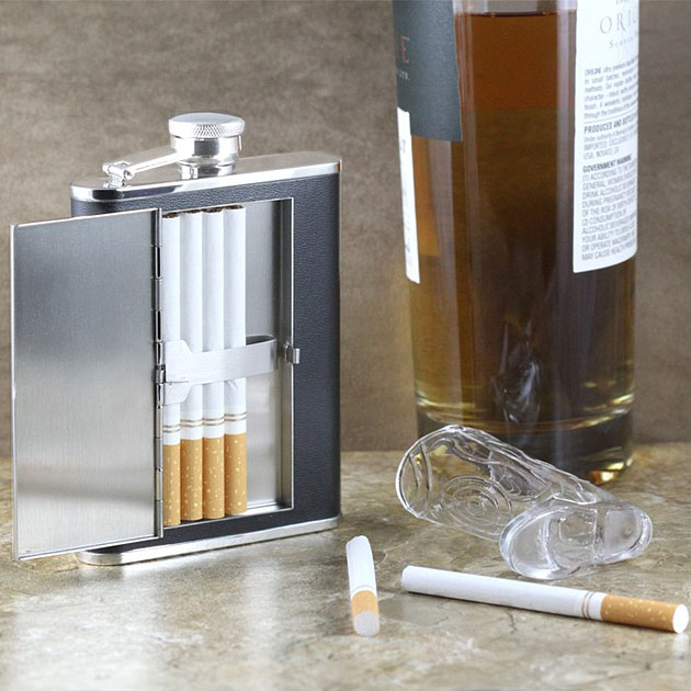 Flask&Cigarette Case