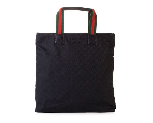, Gucci, Gucci Black Monogrammed Tote Bag