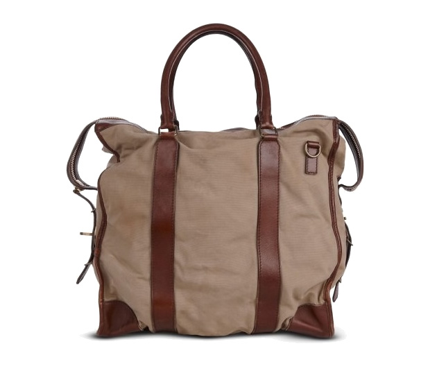 Burberry Stonewashed Canvas and Leather Holdalls