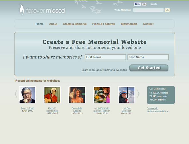 Memorials website.