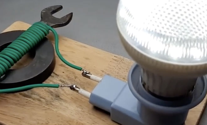 Как включить лампочку магнитом