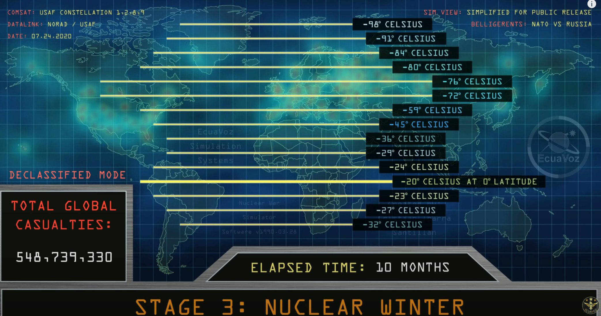Видео реконструкция ядерной войны