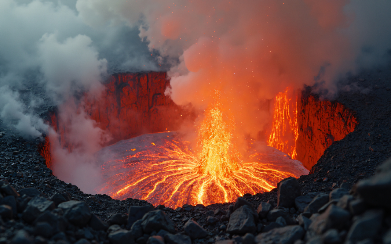Турист от нечего делать бросил камень в вулкан, а буквально через секунду началось извержение