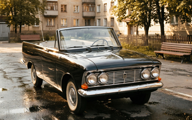Москвич-408 &laquo;Турист&raquo;. Иллюстрация, созданная ИИ