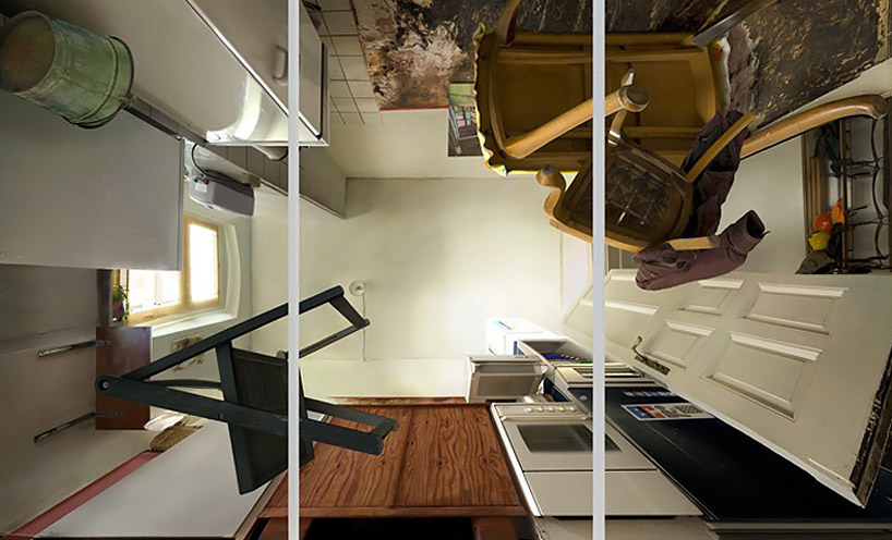 детская комната вид сверху. глянцевый потолок в спальне. небоскребы снизу вверх. комната с темным полом. комната снизу.