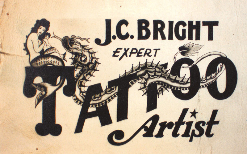 Визитная карточка татуировщика начала 1900-годов.