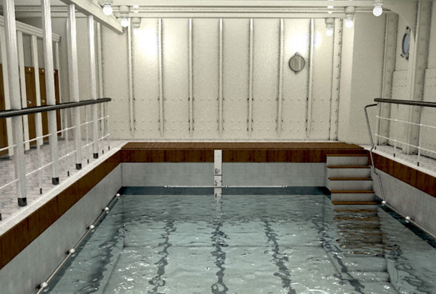 На реплике Титаника будет бассейн с морской водой, точно такой же как на оригинальном судне.