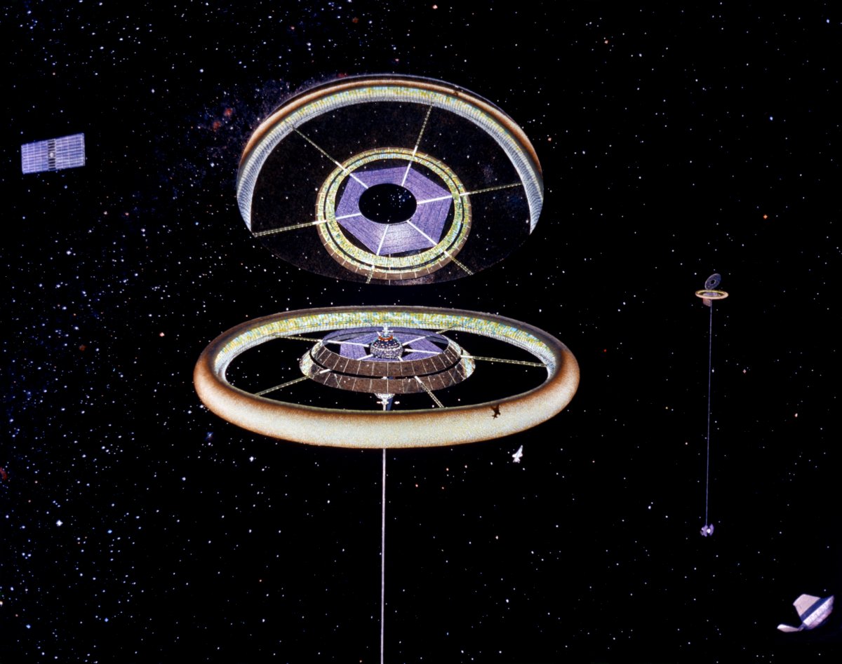 Первый дизайн в серии — космическая станция в виде кольца, которая вмещала бы около 10 000 человек.