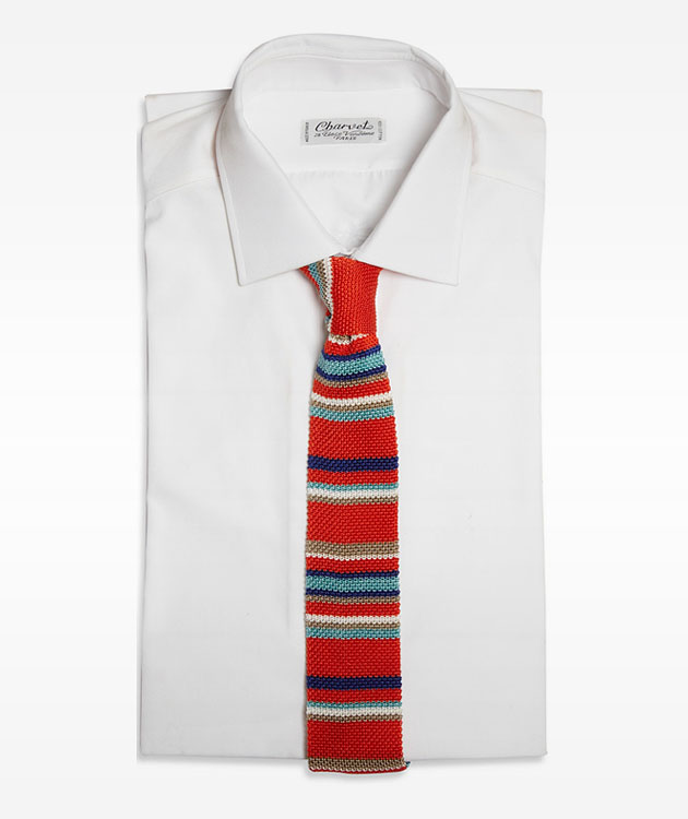 Etro Striped Silk Knit Tie