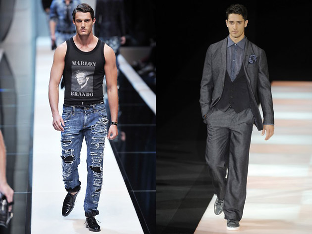 Dolce & Gabbana, Giorgio Armani, Milan Fashion Week, - 2010, fashion-, Milano Moda Uomo:  