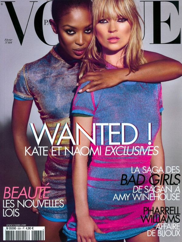 <p style="text-align: center;">На обложке февральского номера&nbsp;Vogue Paris, вышедшего в 2008 году, Кейт Мосс появилась в компании одной из немногих моделей равного уровня. Черную пантеру Наоми Кэмпбелл и Кейт снимал знаменитый Марио Тестино.&nbsp;</p>